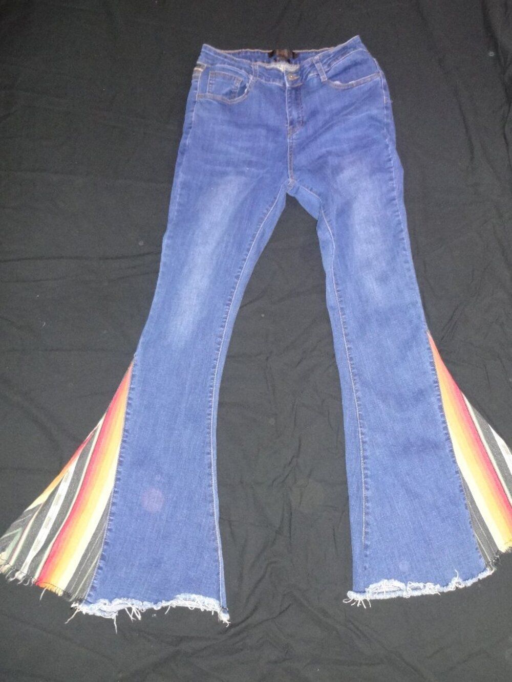 Lucky & Blessed Retro Vintage Santa Fe Print Bell Bottom Jeans Size 12
